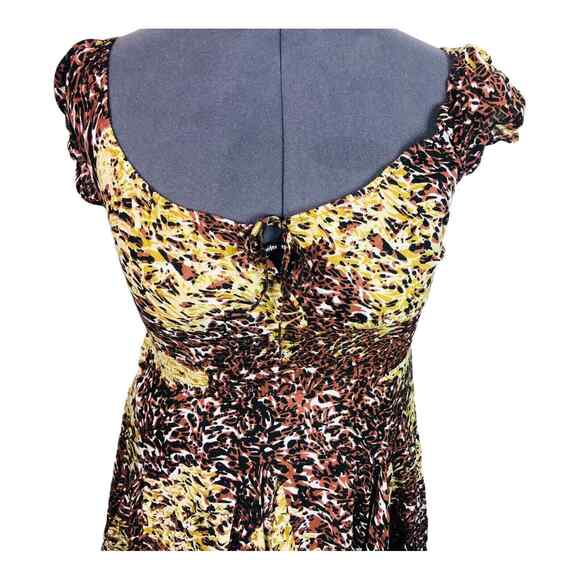 Grace Dresses Womens Animal Print Flared Mini Dress A Line Cap Sleeves Large - Picture 2 of 8